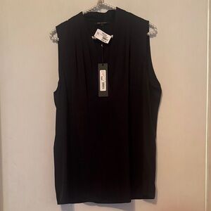 NWT Kobi Halperin SZ Large Black Sleeveless V-Neck Shell Tank Top